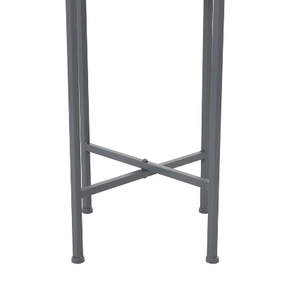 Olivia & May Modern Metal Planter Pot Gray 4 Olivia & May Modern Metal Planter Pot Gray - Image 4