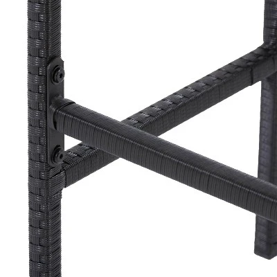 Parksville Patio Bar Set With Cushions - Black/Gray - CorLiving 4 Parksville Patio Bar Set With Cushions - Black/Gray - CorLiving - Image 4