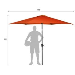 Costway 9FT Patio Umbrella Patio Market Steel Tilt W/ Crank Outdoor Yard Garden Orange -Outdoor Garden Store GUEST fbb884e9 d77e 4864 b7fe ecda365e4118