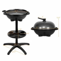 Costway Electric BBQ Grill 1350W Non-stick 4 Temperature Setting Outdoor Garden Camping