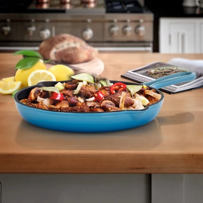 MegaChef Round 10.25 Inch Enameled Cast Iron Skillet 3 MegaChef Round 10.25 Inch Enameled Cast Iron Skillet - Image 3