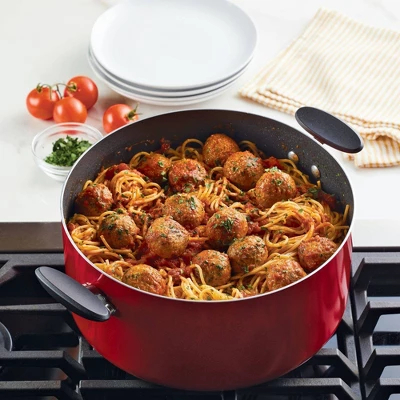 Farberware Reliance 10qt Aluminum Nonstick Wide Stock Pot Red 2 Farberware Reliance 10qt Aluminum Nonstick Wide Stock Pot Red - Image 2