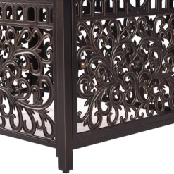 5pc Outdoor Dining Set With 48" Rectangle Fire Table, Deep Seating Swivel Rocking Chairs, Wind Blocker Lid & Fabric Covers - Oakland Living -Outdoor Garden Store GUEST fe6bf3d4 ec6a 43e8 9000 8aa3a927b2c1 1