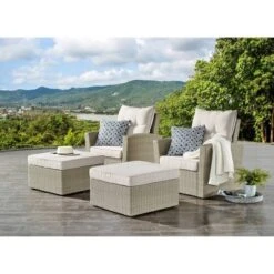All-Weather Wicker Canaan Outdoor Ottoman Brown - Alaterre Furniture -Outdoor Garden Store GUEST fe86b0bf 9eaf 4a16 b35d e46a01f1d479