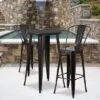 Flash Furniture Commercial Grade 24" Round Metal Indoor-Outdoor Bar Table Set With 2 Cafe Stools