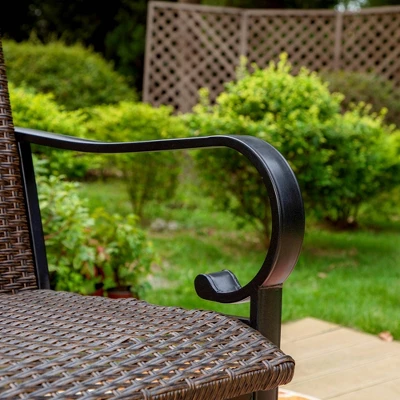 Captiva Designs 7pc Steel Outdoor Patio Dining Set With 360 Swivel Chairs & Rectangle Extendable Table 8 Captiva Designs 7pc Steel Outdoor Patio Dining Set With 360 Swivel Chairs & Rectangle Extendable Table - Image 8